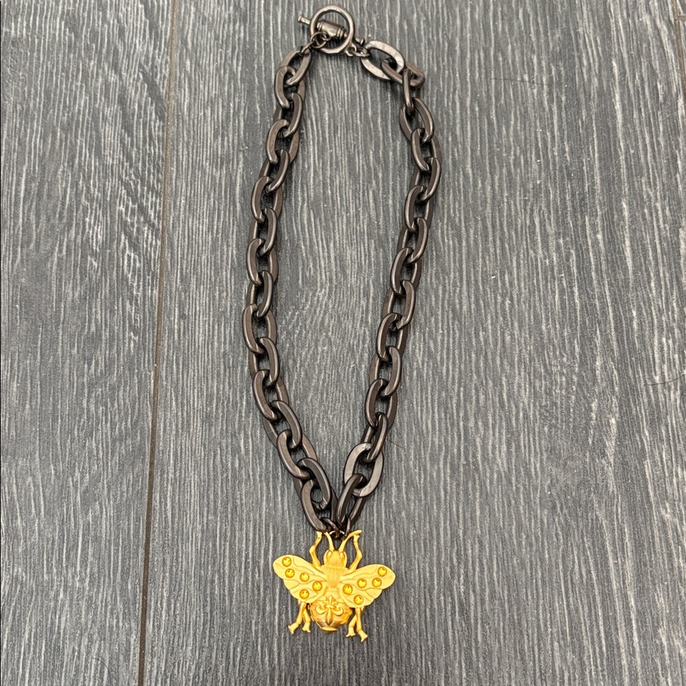 Gold Insect Pendant Necklace